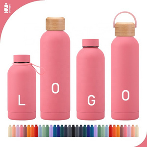 Bpa Free Pink Water Bottle Custom Logo Vacuum Insulated Botellas Stainless Steel Waterbottle Cute Water Bottle For Kids School