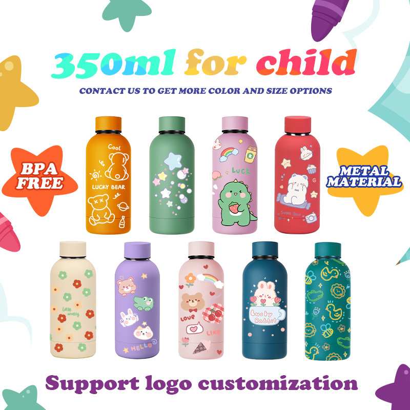 Bpa Free Pink Water Bottle Custom Logo Vacuum Insulated Botellas Stainless Steel Waterbottle Cute Water Bottle For Kids School