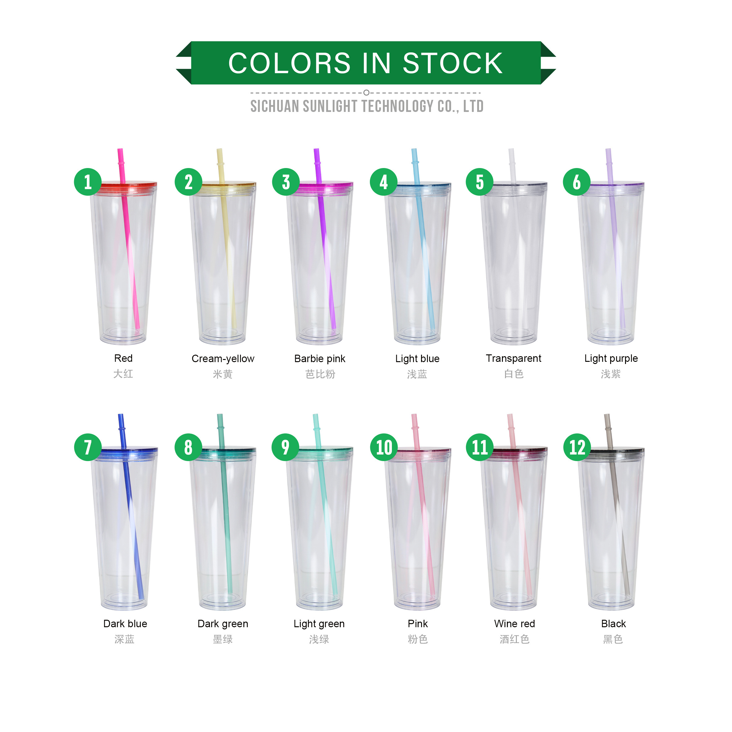 Wholesale Bulk 24 oz Custom Tumbler Cup Logo Black Matte Boba Drink Cup Tumblr Reusable 24oz Plastic Cold Cup With Lid And Straw