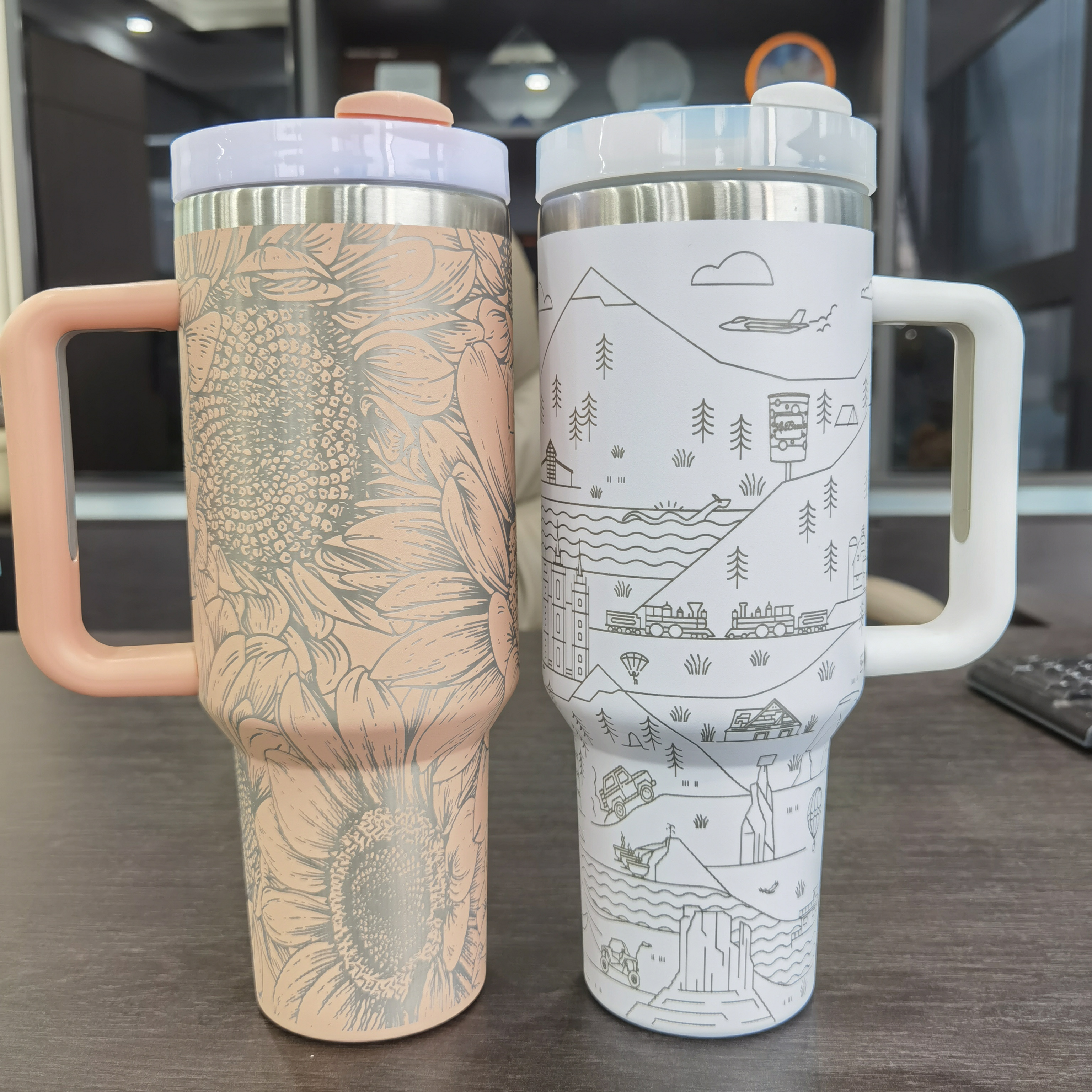 Custom Tumbler Wholesale Bulk 40 oz Water Tumbler Cup Customized Travel Coffee Mug 40oz Tumbler With Handle For Lazer Engraving