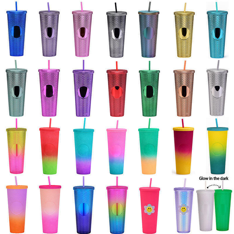 OEM Eco-friendly 24oz Plastic Tumbler BPA FREE Acrylic Water Bottle double wall plastic tumblers with straw and lids