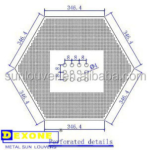 Hexagonal customized metal false acoustic ceiling