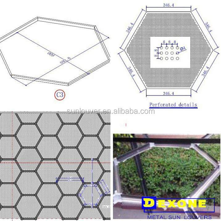 Hexagonal customized metal false acoustic ceiling