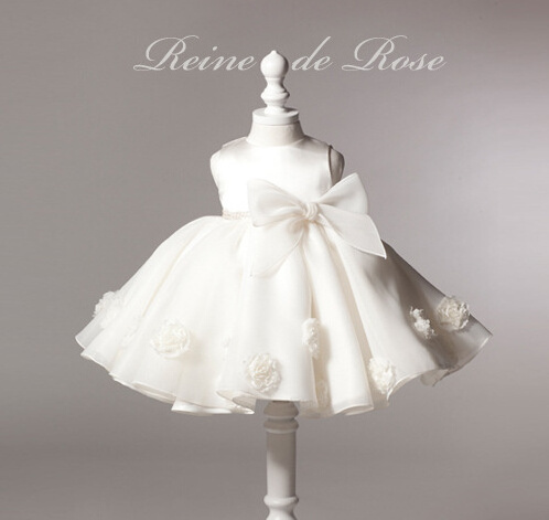 Boutique Wholesale Baby Christening Dress Kids Princess Dress Wedding Party Flower Tulle Baby Baptism White Dresses For Girls