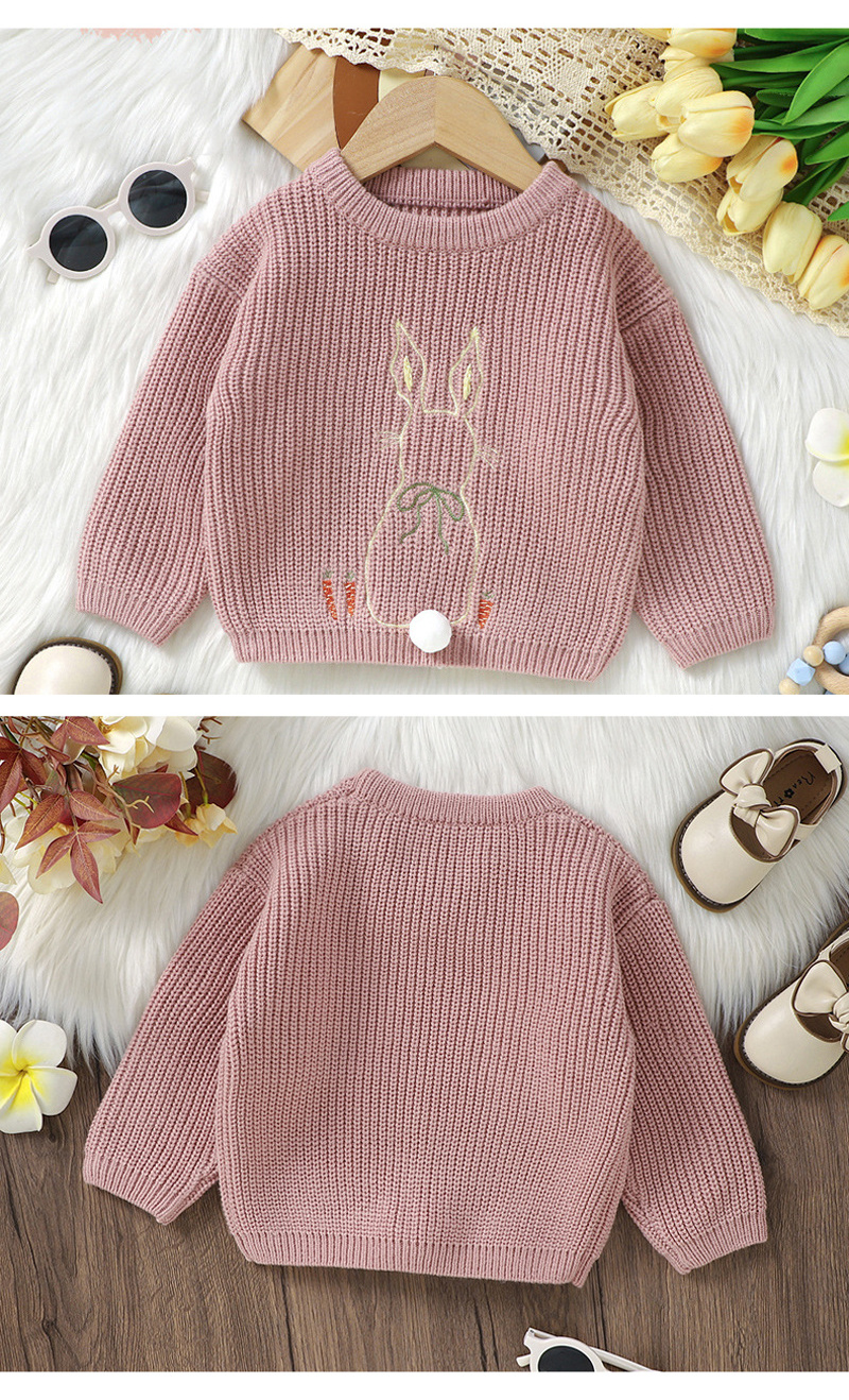 Baby Clothes Rabbit Easter Custom Infant Sweater Knit Sweater Easter Baby Clothes Chunky Knit Sweater Crochet Clothes for Babies