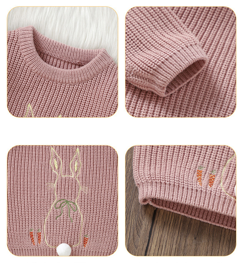 Baby Clothes Rabbit Easter Custom Infant Sweater Knit Sweater Easter Baby Clothes Chunky Knit Sweater Crochet Clothes for Babies