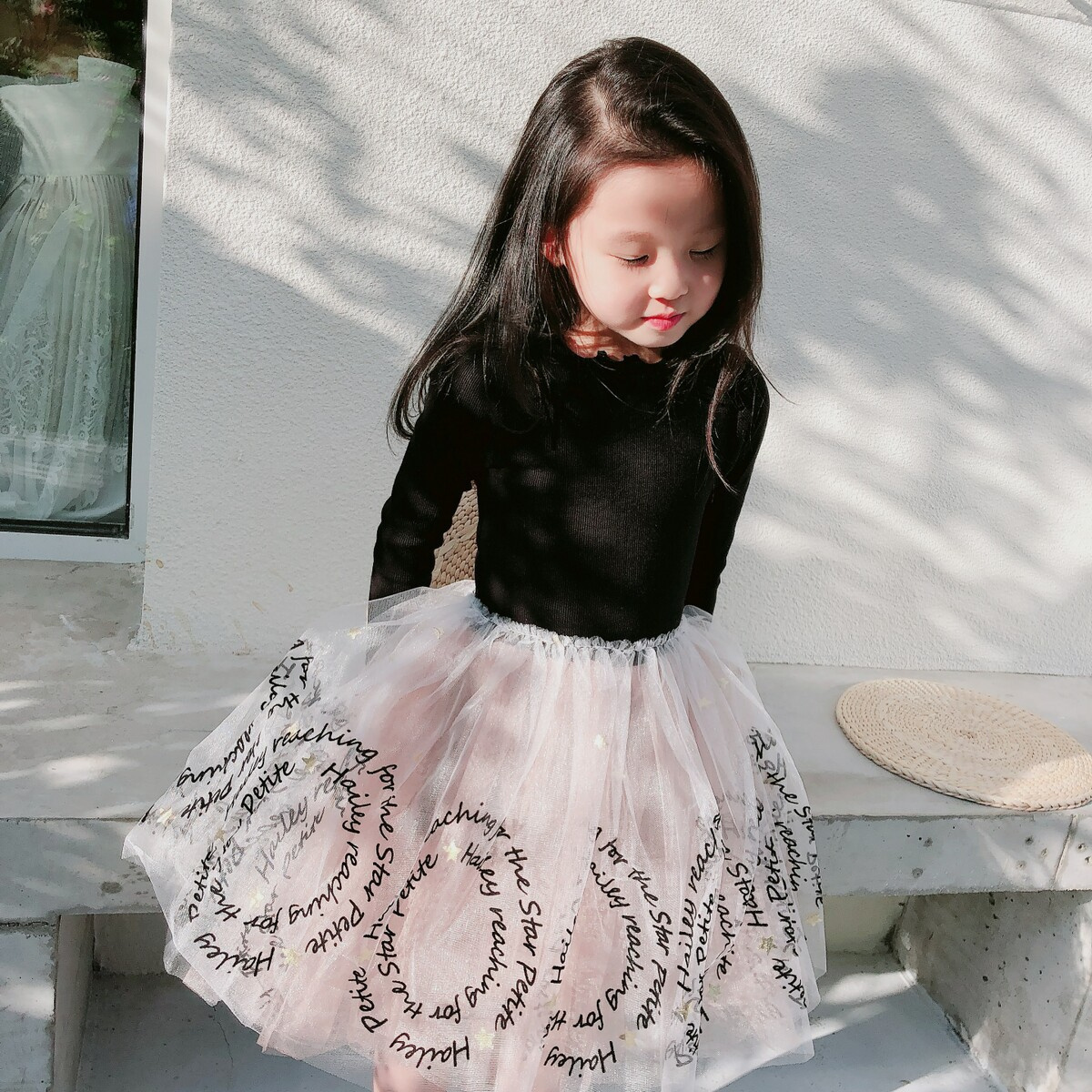 Kids Girls Children Dresses Wholesale Toddler Long Sleeve Shiny Stars Tutu Dress Girl Frocks Tulle Dresses Children Casual Frock