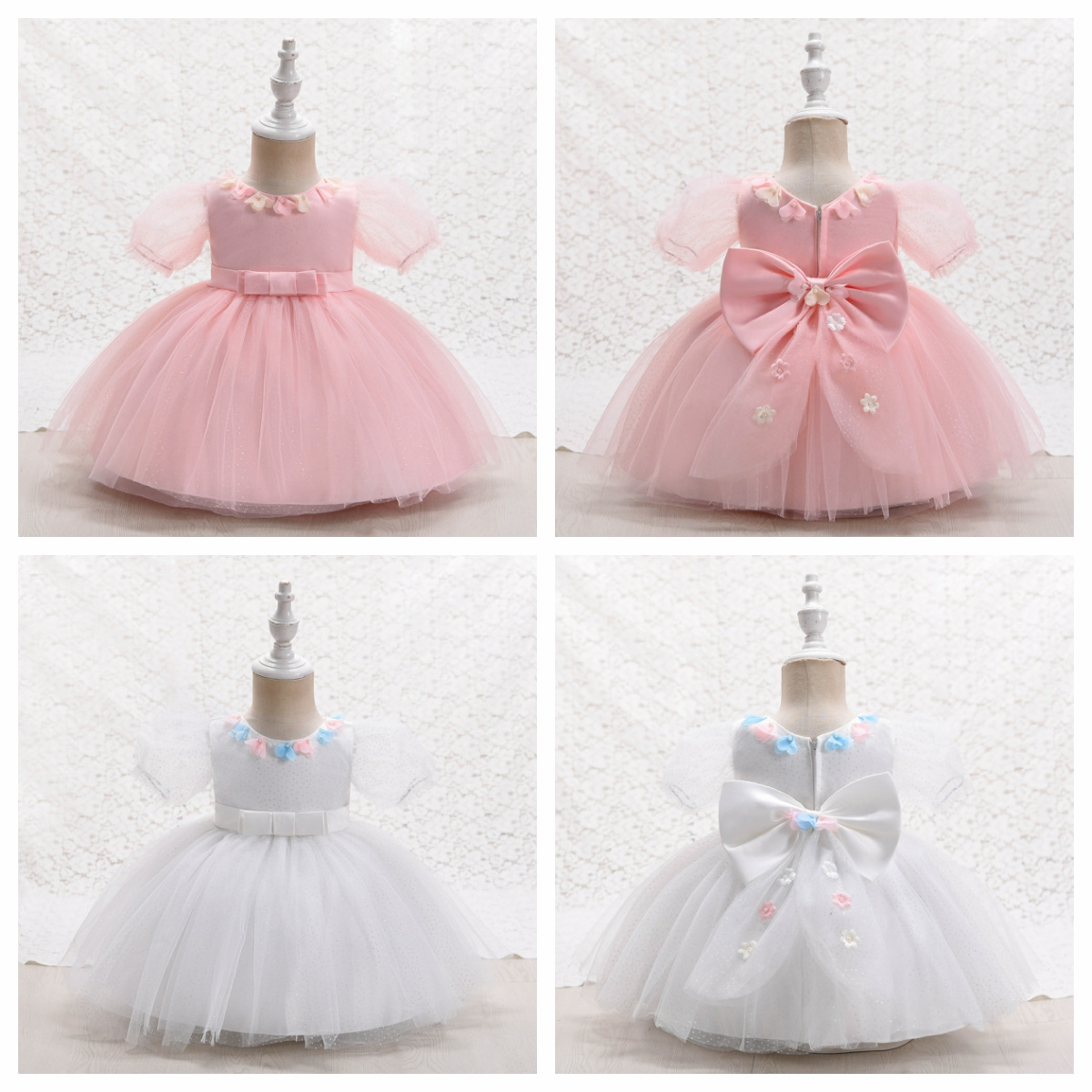 Baby Party Frocks with Big Bow Princess Clothes 0 2 Years Babe Dress Infant Pageant Wear Infant Girl Tulle Dress Baby Blue Dress