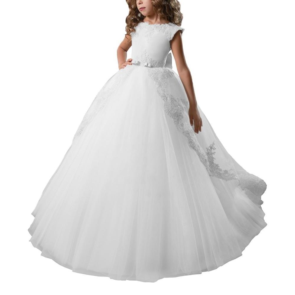 Boutique Wholesale Girl Gown Kids Wedding Dresses Party Girls Ball Gowns Children Sleeveless Lace Bridesmaid Dress