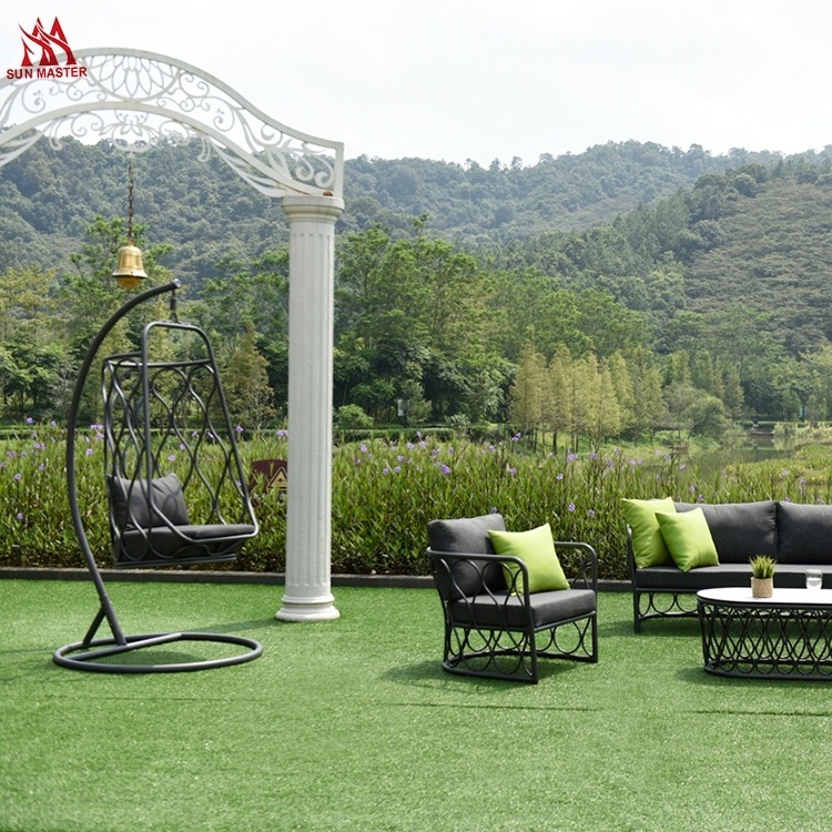 Outdoor Furniture Single Seat Patio Swings Waterproof Aluminum Balcony Hotel Villa Garden Hanging Swing Egg Chair With Stand