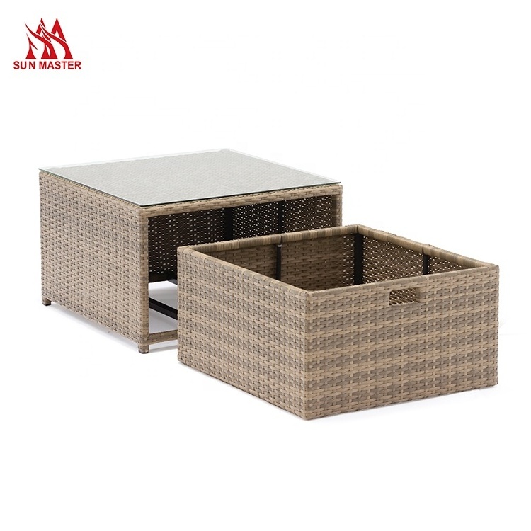 Outdoor Garden Furniture Aluminum Rattan Corner Sofa Set Hotel Villa Restaurant Home Patio Modular 4 Seater Lounge Sofa Couch