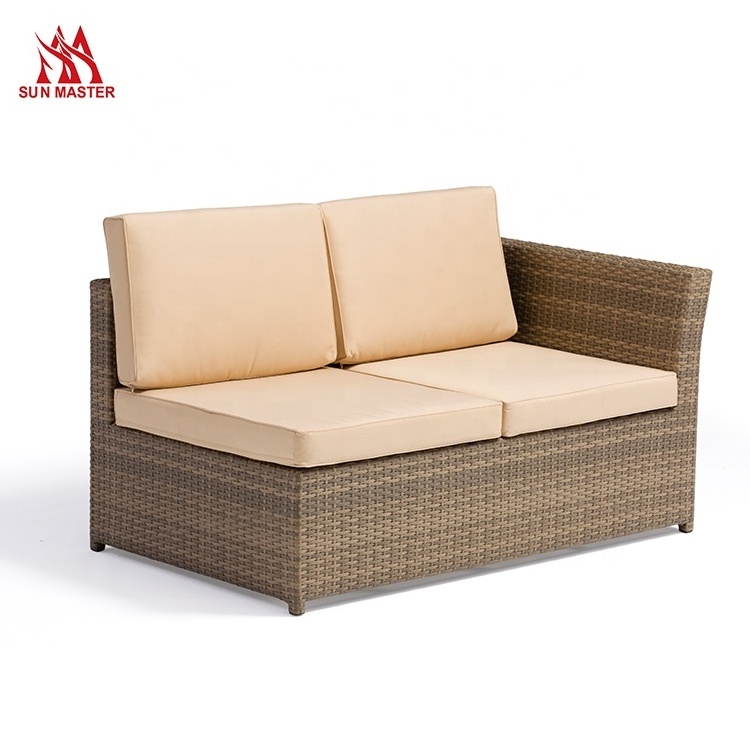 Outdoor Garden Furniture Aluminum Rattan Corner Sofa Set Hotel Villa Restaurant Home Patio Modular 4 Seater Lounge Sofa Couch