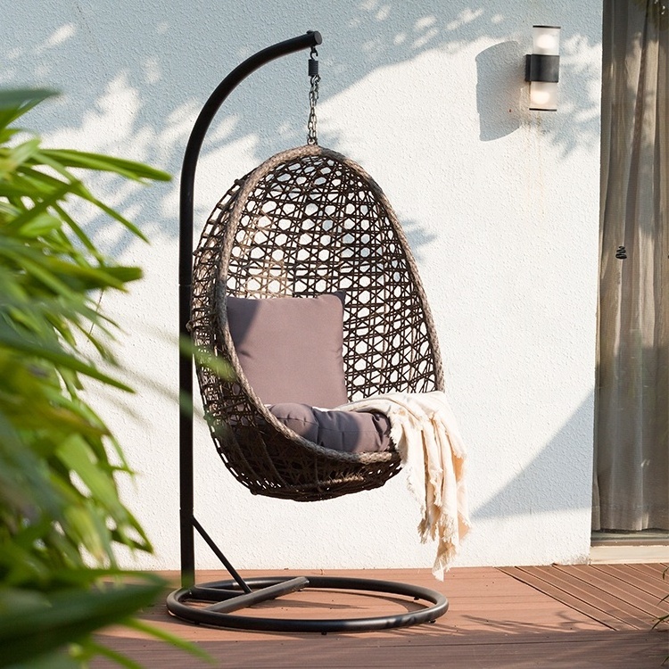 Modern Outdoor Furniture Patio Swings Rattan Wicker Waterproof Aluminum Balcony Hotel Villa Garden Courtyard Hanging Swing Chair