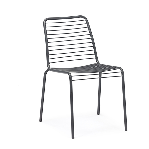 Wholesale factory cheap price popular outdoor garden hotel Steel frame metal furniture  dining black chair