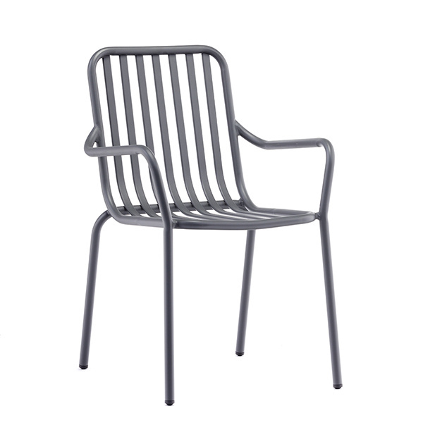 Wholesale factory cheap price popular outdoor garden hotel Steel frame metal furniture  dining black chair