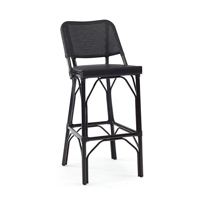 Commercial Outdoor Furniture High Bar Aluminum Dining Chair Patio Restaurant Bistro High Chairs For Counter Bar Stool