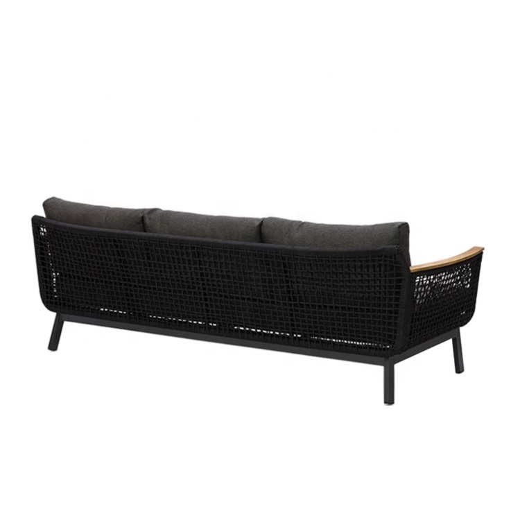 Modern Terrace Furniture Outdoor Sofa Garden Rope Waterproof Patio Outside Restaurant Hotel Aluminium Lounge Couch Sofa Set