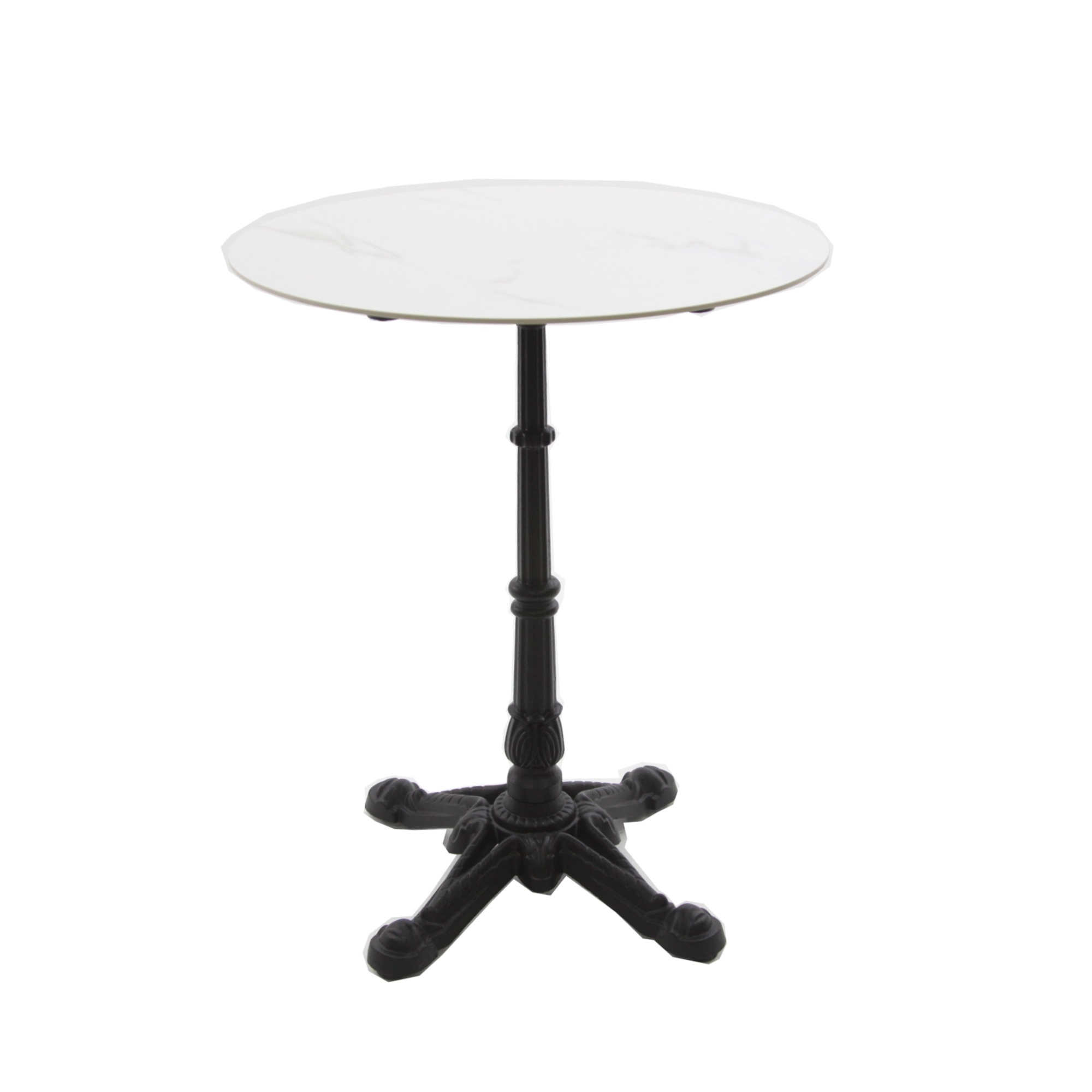 Patio Furniture Cafe Metal Table Outdoor Garden Restaurant French Bistro Coffee Round Table With Marble Rock Plate  Ceramic Top