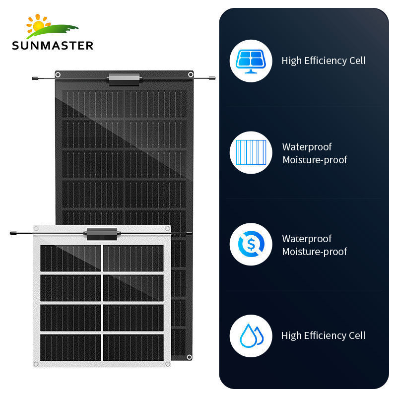 SUNMANSTER Solar 10W 20W 30W 40W 50W Semi Flexible Solar Panel, Gs 50 Watt Solar Panel Made In China