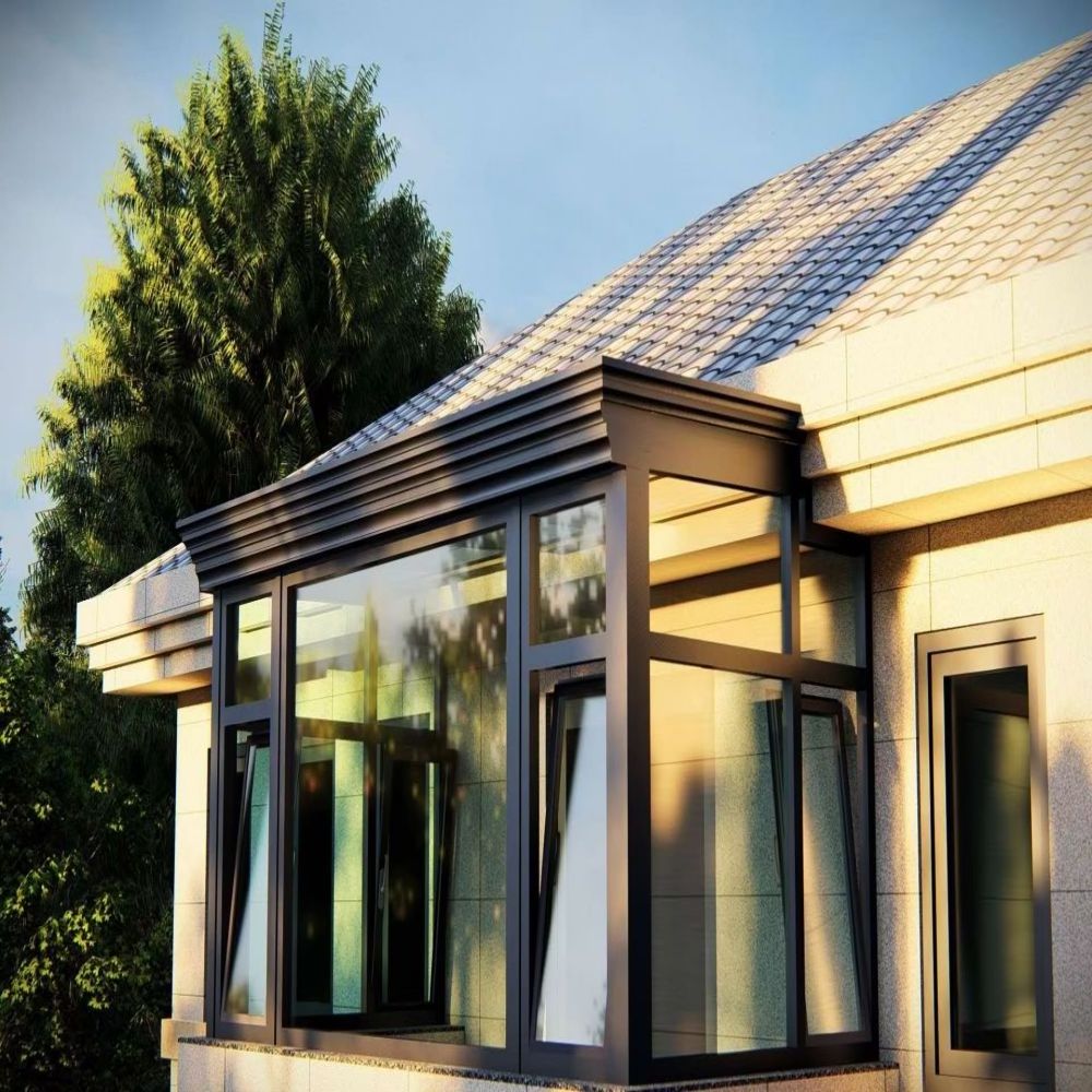 China cheap sojag charleston four season sun metal glass solarium cabines with solid roof