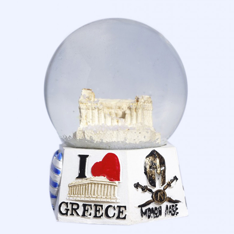 High Quality Greece Custom Resin City Souvenirs Snowglobe Brooklinen music box Snow Globe