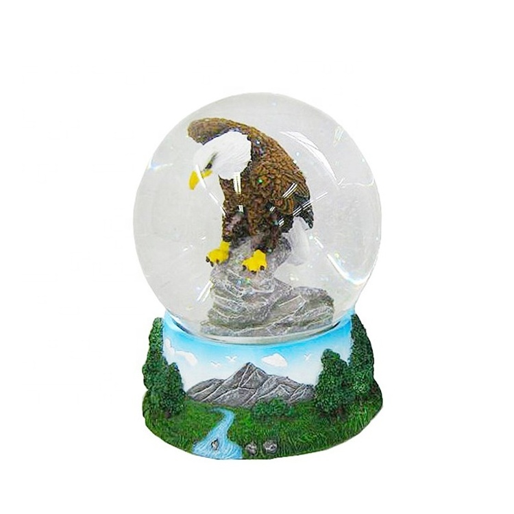 Polyresin animal snow globes tiger water ball souvenir tiger water globe for decoration