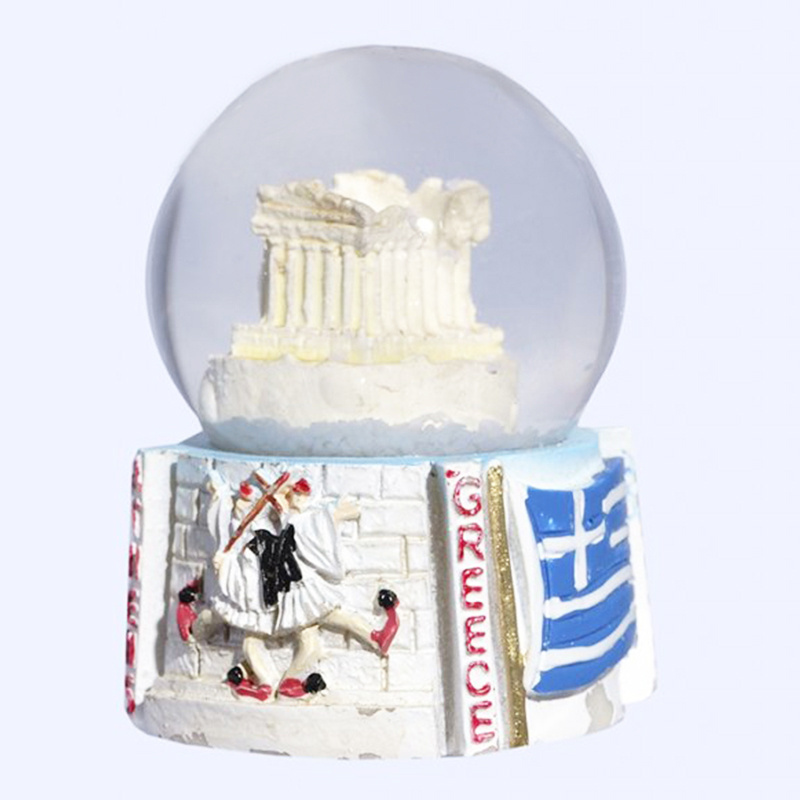 High Quality Greece Custom Resin City Souvenirs Snowglobe Brooklinen music box Snow Globe