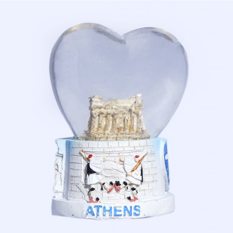 High Quality Greece Custom Resin City Souvenirs Snowglobe Brooklinen music box Snow Globe