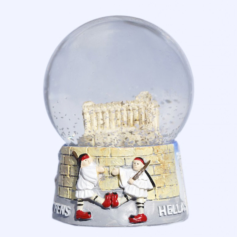 High Quality Greece Custom Resin City Souvenirs Snowglobe Brooklinen music box Snow Globe