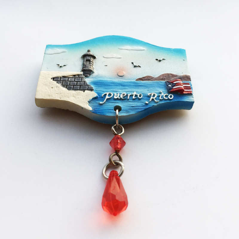 wholesale Custom United States puerto rico souvenirs tourist souvenirs magnets City Resin fridge magnets tourism souvenirs