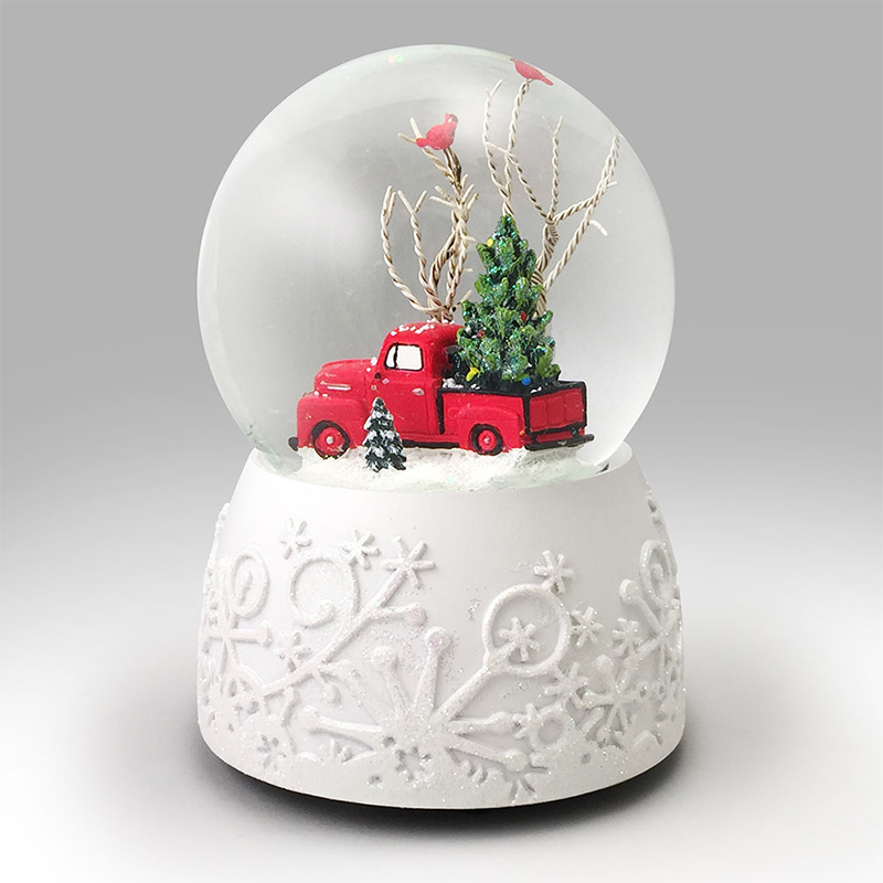 Glowing Christmas Santa Snow Globe Table Ornaments Electric Musical Snowman Crystal Ball Souvenir