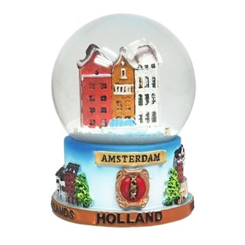 Custom Made Empty Glass Snow Globe Flower Snow Globe Resin Hollands Souvenir Water Glass Globe