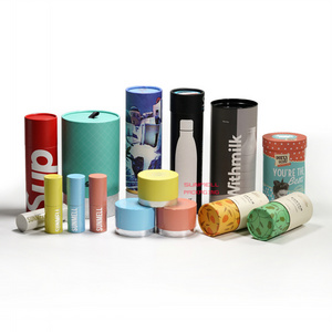 Round Cardboard Tube Packaging Canister With Lid Custom Paper Cylinder Tube Packaging Box For Candle/Perfume/T-Shirt/Coffee