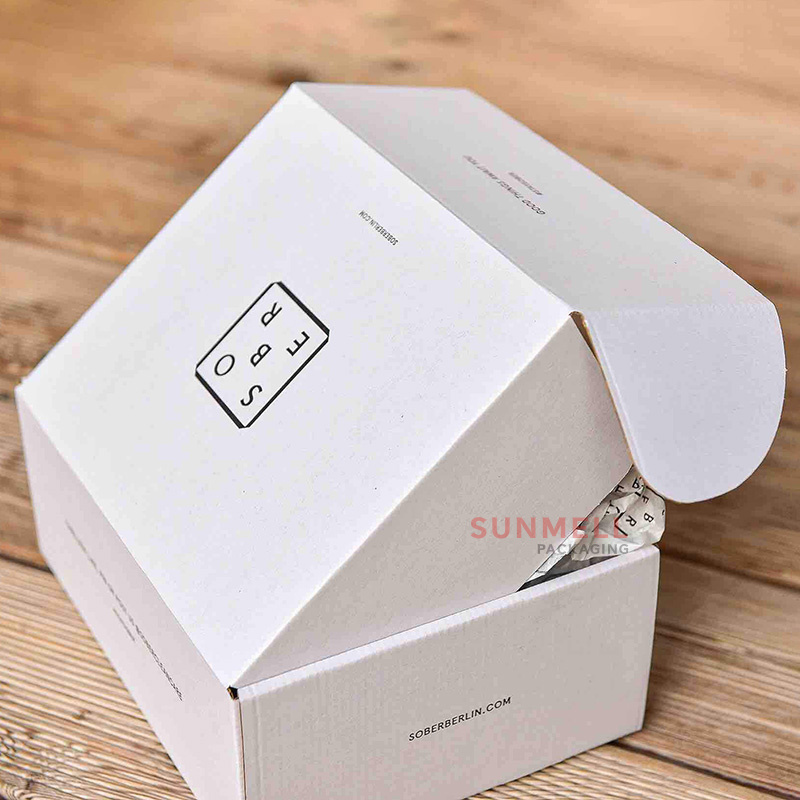 Free Design White Corrugated  Boxes Custom Logo Eco Friendly Cardboard Cartons Shipping Mailer Box