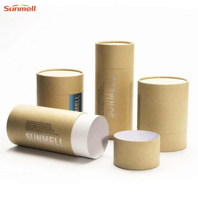 Round Cardboard Tube Packaging Canister With Lid Custom Paper Cylinder Tube Packaging Box For Candle/Perfume/T-Shirt/Coffee