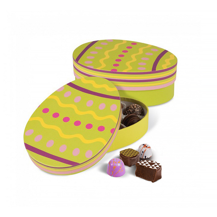 custom egg shaped easter yellow chocolate packaging box cardboard chocolate packaging gift box with logo