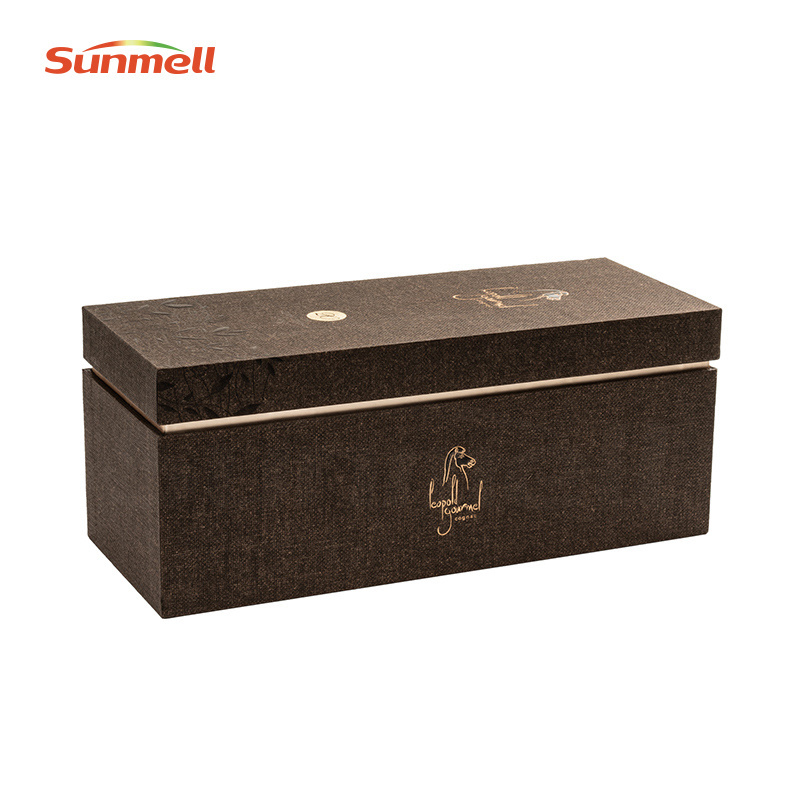 Luxury Custom Rigid Cardboard Wine Box Handmade Liquor Packaging Gift Box For Whisky Champagne Or Red Wine 1 Bottle