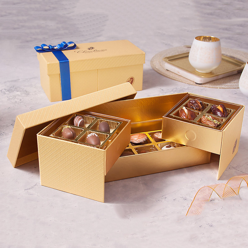 Custom Empty Ramadan Chocolate Paper Packaging Box Magnetic Luxury Open Door Chocolate Truffle Gift Boxes