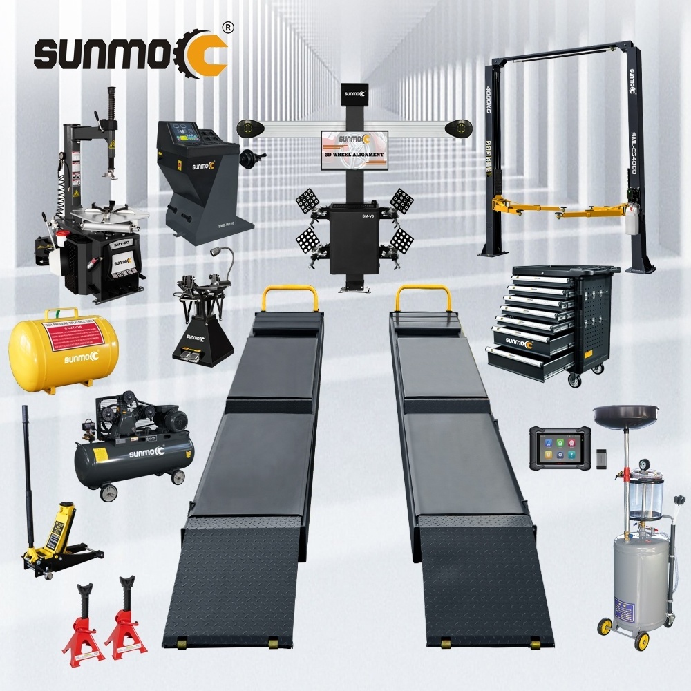 Sunmo Factory Cheap Car Maintenance Equipment Tyre Fitting Changing Service Workshop wheel balancer tyre changer Equipment