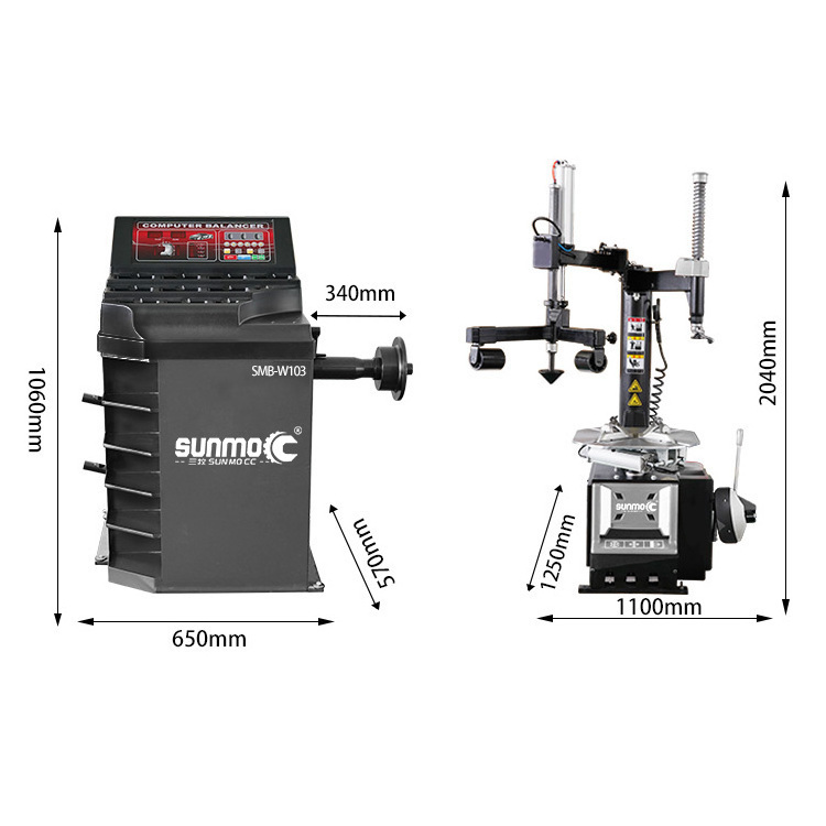 Sunmo CE  tyre machine and wheel balancer, tire changer and balancer combo