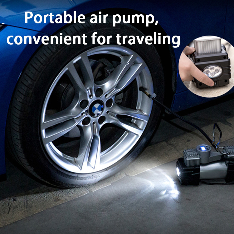 Double cylinder air pump compressor 12V 150PSI heavy duty car tire inflator