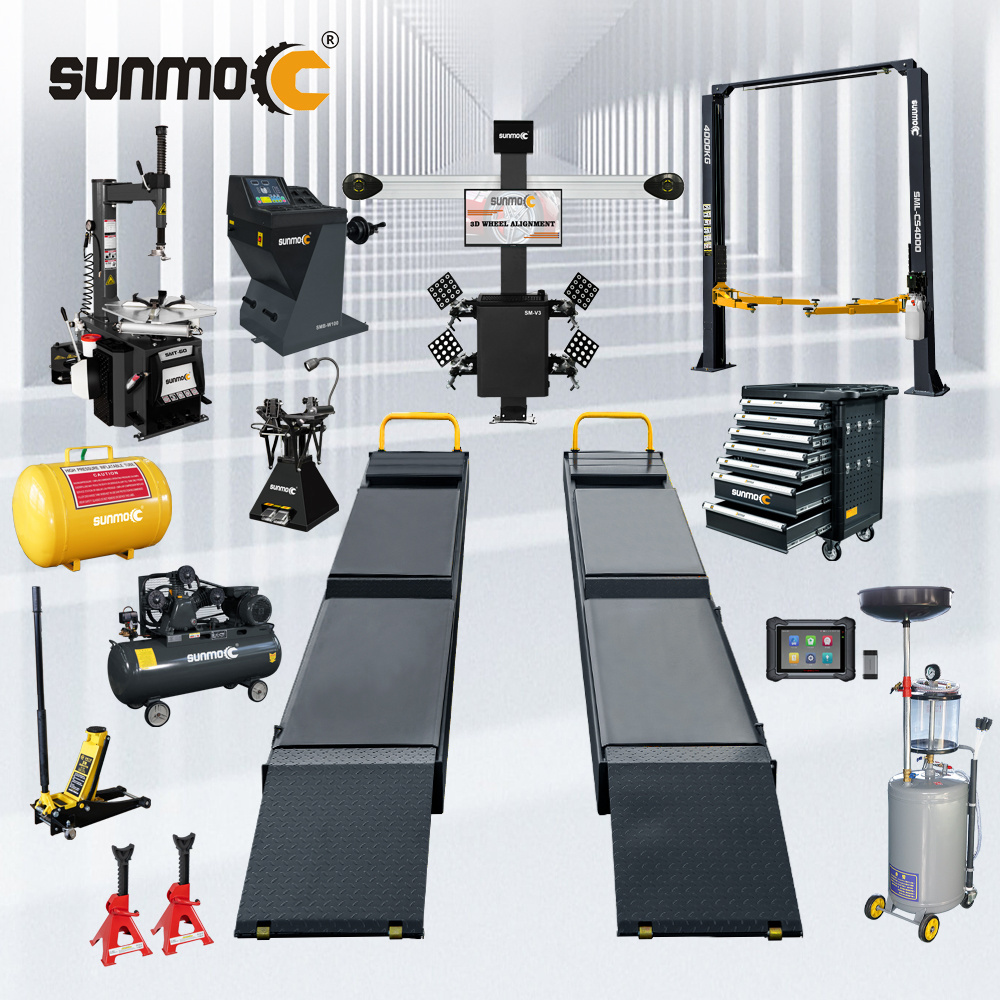 Sunmo Professional Made Auto Car Garage De Equipment wheel alignment Repair Workshop Combo Tire Changer And Wheel Balancer