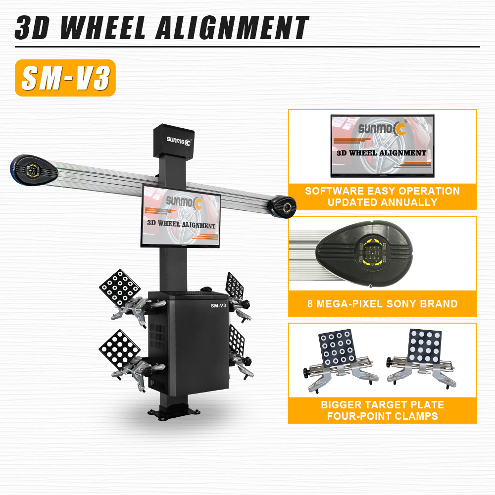 Sunmo wheel balancer Tyre changer machine and car lift  four wheel positioning 3d wheel alignment combo