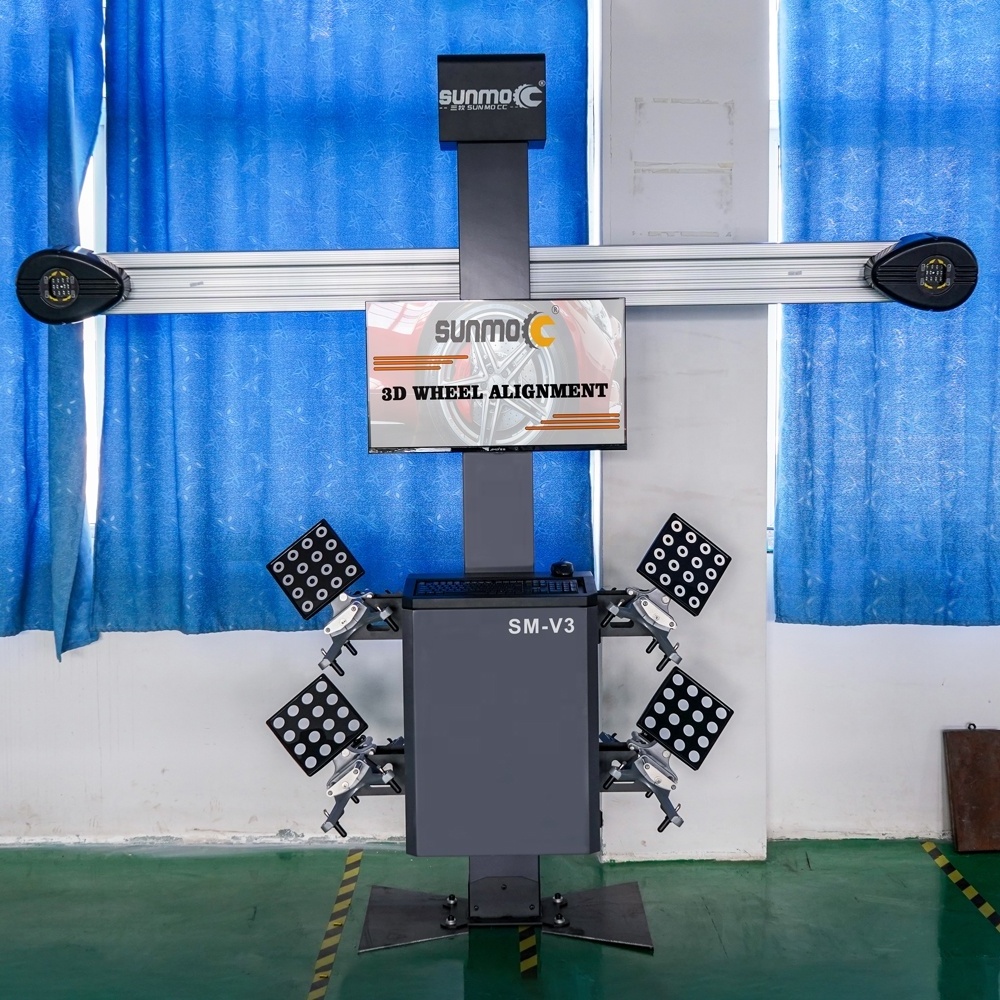 Sunmo 3D aligner with car scissor lift 4 wheel alignment equipment