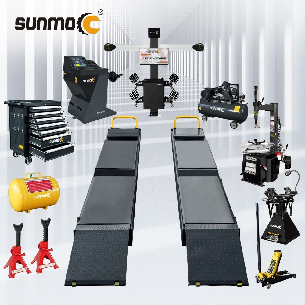 Sunmo 3D aligner with car scissor lift 4 wheel alignment equipment