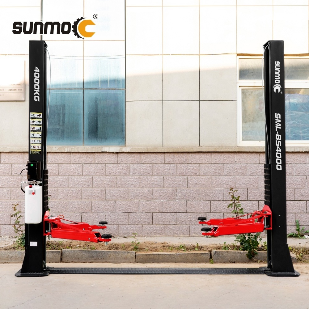 Sunmo heavy duty low celling 11000lb 4 5 6 ton hydraulic automotive vehicle car lifter repair hoist 2 post car lift for sale