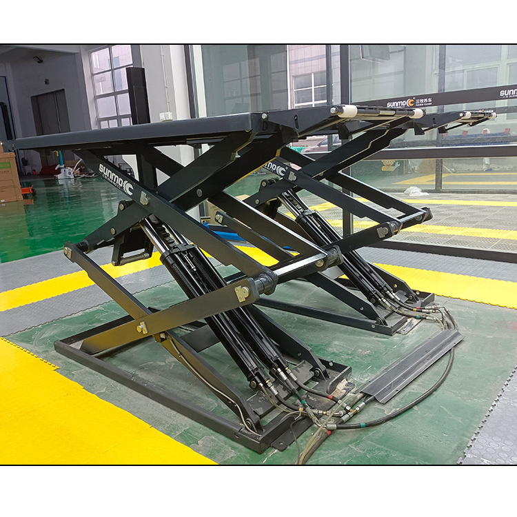 Sunmo Factory price Hydraulic Scissor car Lift Ultra-thin Scissor Lift super thin scissor car lifts