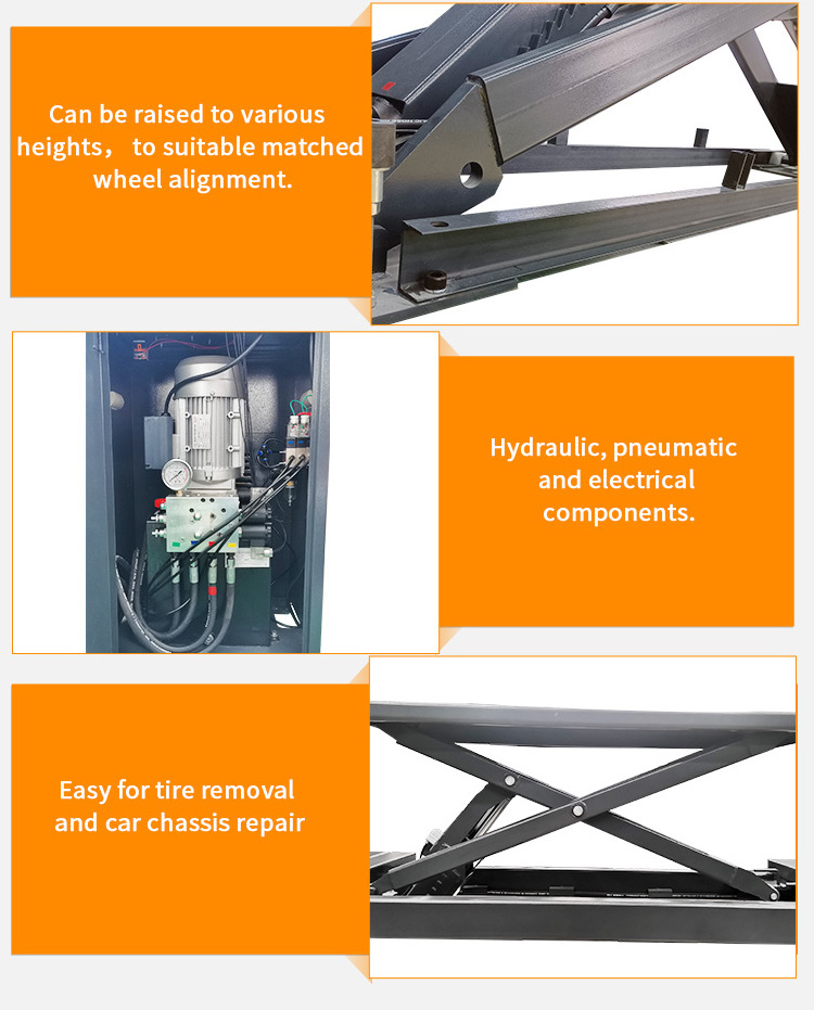 Sunmo 4T discount price full rise underground inground scissor car lift using with wheel alignment for garage equipment