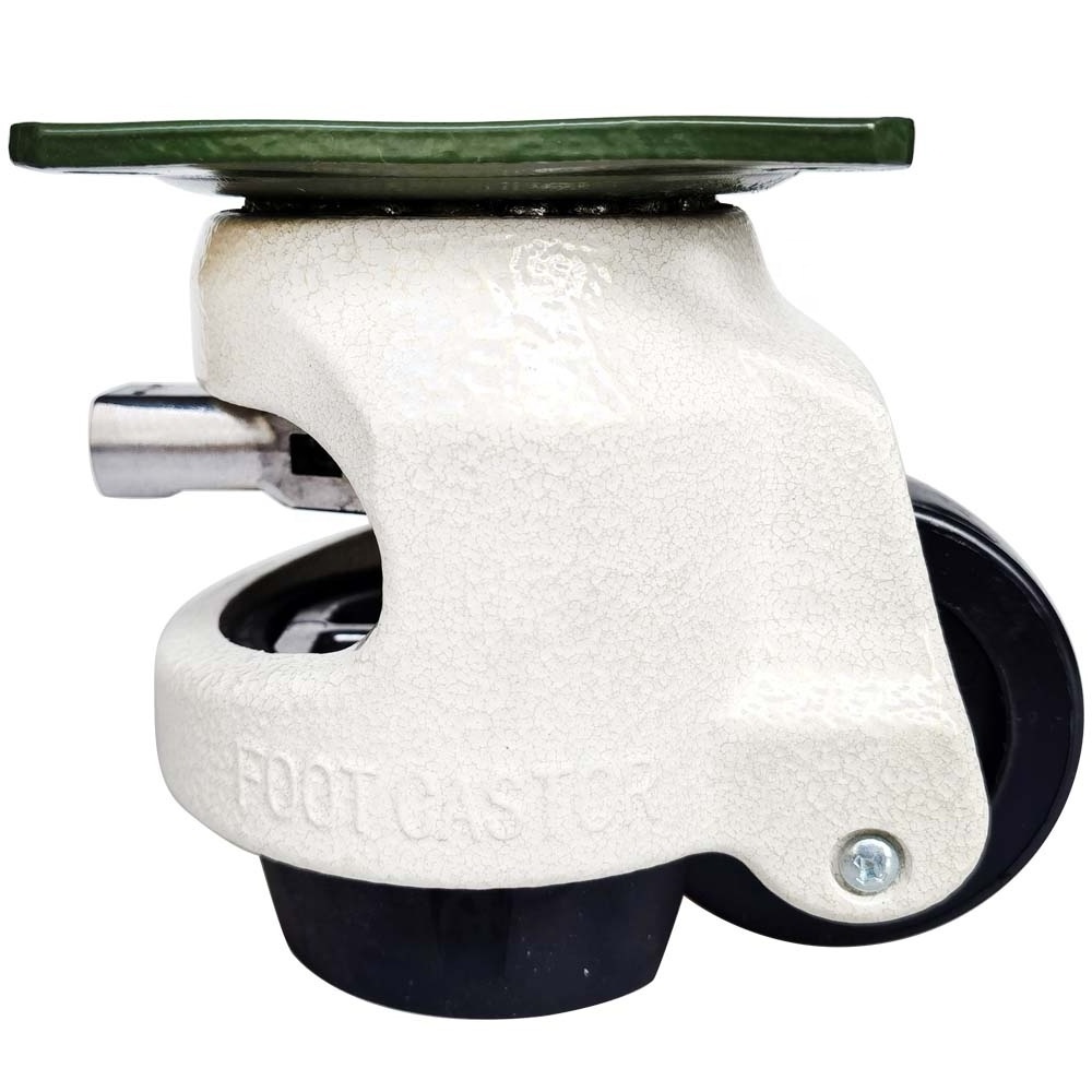 Heavy Duty Foot Casters Wheel Ratchet Adjustable Leveling Casters for Transportation, Up to 500kgs Swivel Plate Casters Wheels