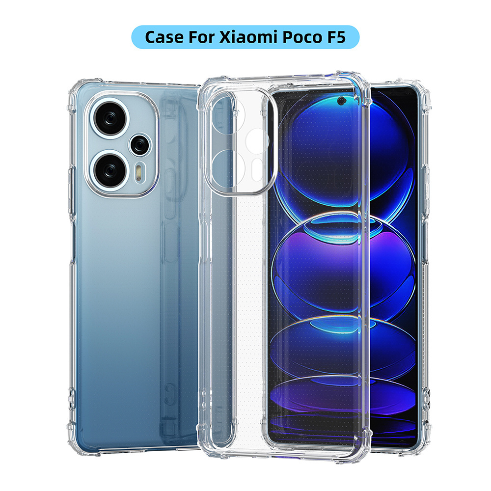 Soft TPU Cellphone 1.5mm Clear Case for Xiaomi Poco F5 Clear TPU Mobile Phone Case for Redmi Note12 Turbo 5G